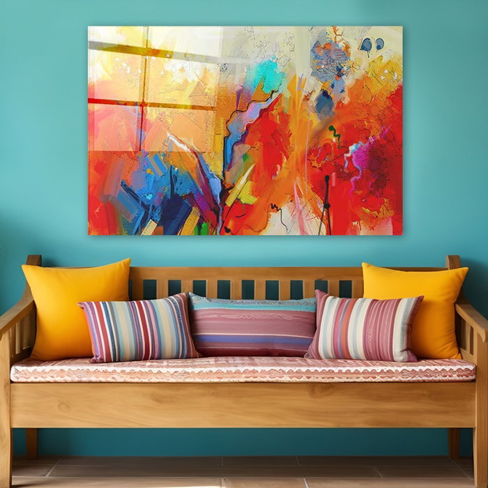 Wallity Cuadro decorativo de vidrio templado Multicolor 70 x 100 cm
